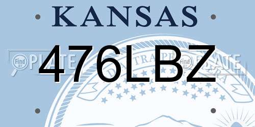 476LBZ Kansas License Plate