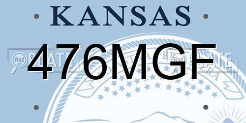476MGF Kansas License Plate