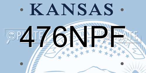 476NPF Kansas License Plate