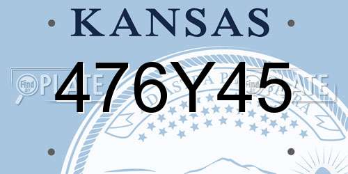 476Y45 Kansas License Plate