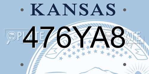 476YA8 Kansas License Plate