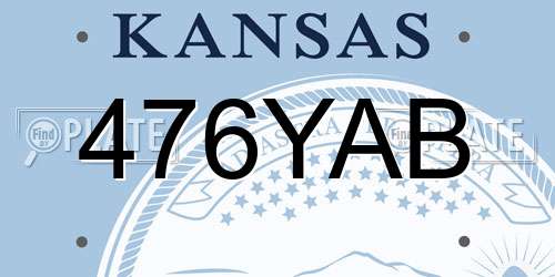 476YAB Kansas License Plate