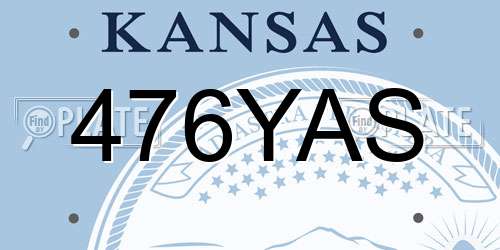 476YAS Kansas License Plate