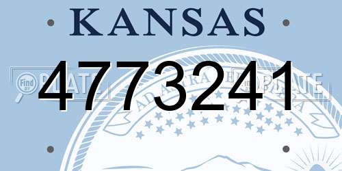 4773241 Kansas License Plate