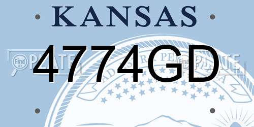 4774GD Kansas License Plate