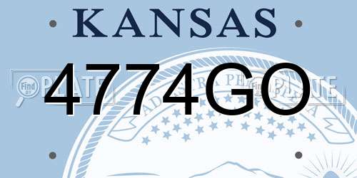 4774GO Kansas License Plate