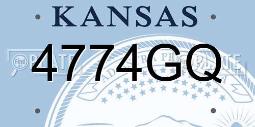 4774GQ Kansas License Plate