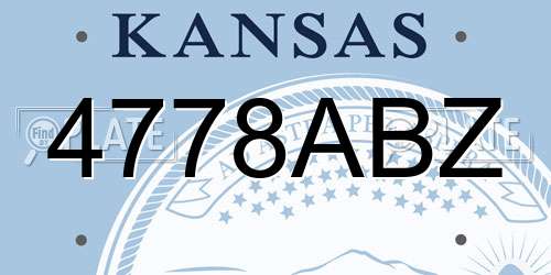 4778ABZ Kansas License Plate