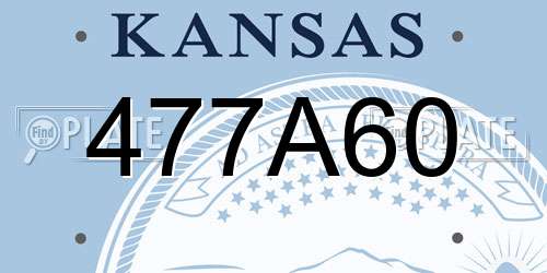 477A60 Kansas License Plate