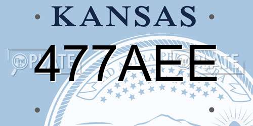 477AEE Kansas License Plate