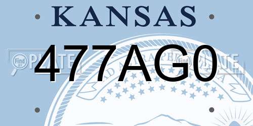 477AG0 Kansas License Plate
