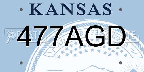 477AGD Kansas License Plate