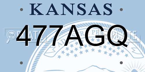 477AGQ Kansas License Plate