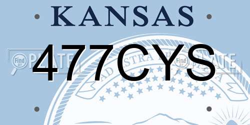 477CYS Kansas License Plate
