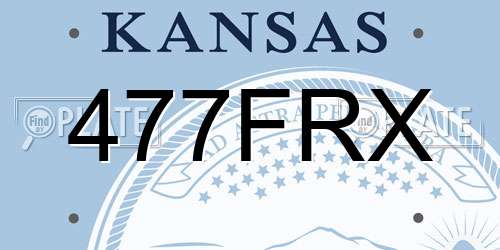 477FRX Kansas License Plate