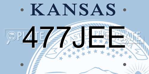 477JEE Kansas License Plate