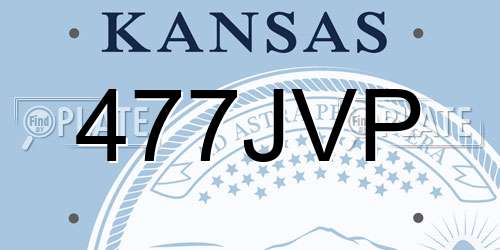 477JVP Kansas License Plate