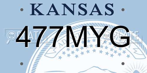 477MYG Kansas License Plate