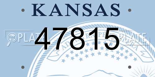 47815 Kansas License Plate