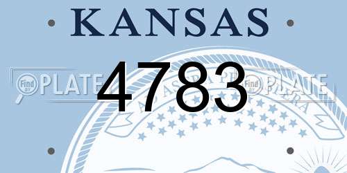 4783 Kansas License Plate