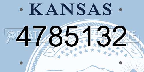 4785132 Kansas License Plate