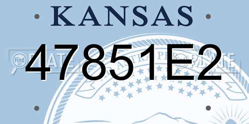47851E2 Kansas License Plate