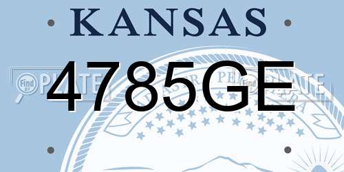 4785GE Kansas License Plate