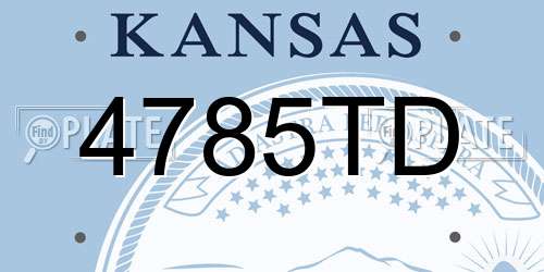4785TD Kansas License Plate