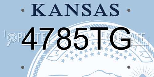 4785TG Kansas License Plate