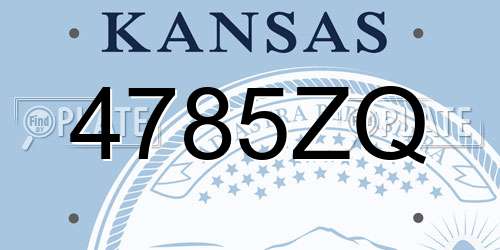 4785ZQ Kansas License Plate