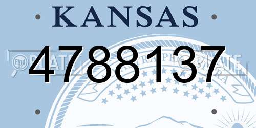 4788137 Kansas License Plate