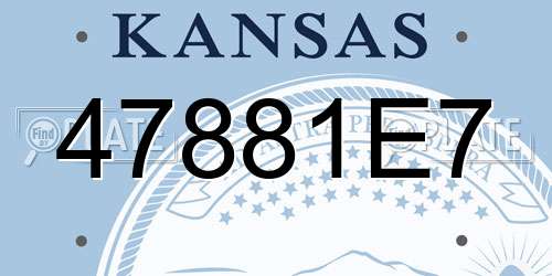 47881E7 Kansas License Plate