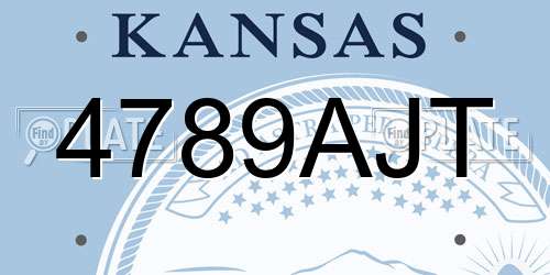 4789AJT Kansas License Plate