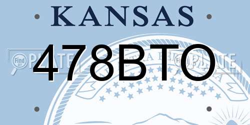 478BTO Kansas License Plate