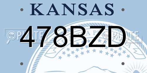 478BZD Kansas License Plate
