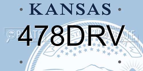 478DRV Kansas License Plate