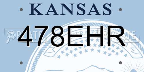 478EHR Kansas License Plate