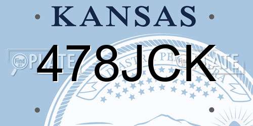 478JCK Kansas License Plate