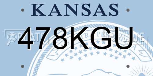 478KGU Kansas License Plate