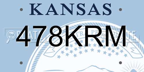 478KRM Kansas License Plate
