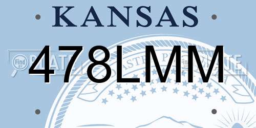 478LMM Kansas License Plate