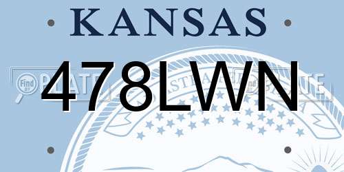 478LWN Kansas License Plate