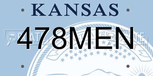 478MEN Kansas License Plate