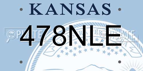 478NLE Kansas License Plate