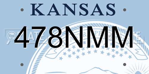 478NMM Kansas License Plate
