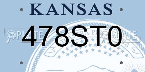 478ST0 Kansas License Plate