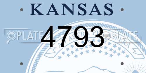 4793 Kansas License Plate