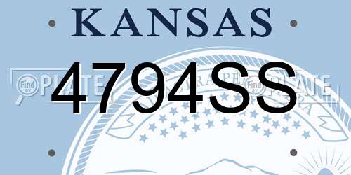 4794SS Kansas License Plate
