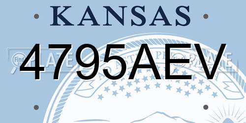 4795AEV Kansas License Plate