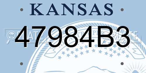 47984B3 Kansas License Plate